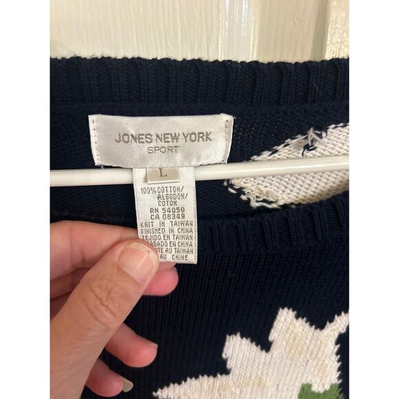 Jones New York Sport  Daisy Sweater‎ 3/4 Sleeve Cottage Core Size Large - Picture 3 of 3